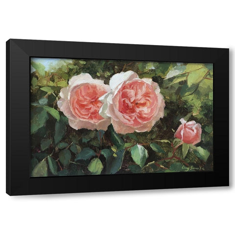 Garden Rose II Black Modern Wood Framed Art Print by Strube, Ling