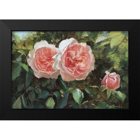 Garden Rose II Black Modern Wood Framed Art Print by Strube, Ling