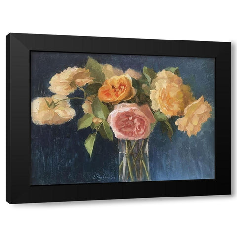 Rose Bouquet Black Modern Wood Framed Art Print with Double Matting by Strube, Ling