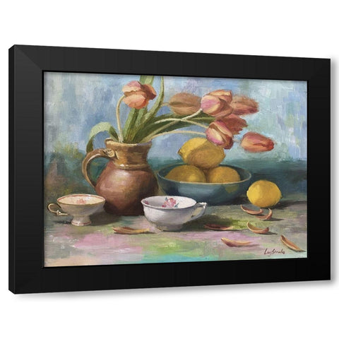 Still Life with Tulips Black Modern Wood Framed Art Print with Double Matting by Strube, Ling
