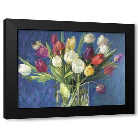 Tulip Bouquet Black Modern Wood Framed Art Print with Double Matting by Strube, Ling