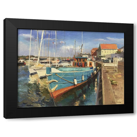 Denmark Harbour - Midderfart Black Modern Wood Framed Art Print by Strube, Ling
