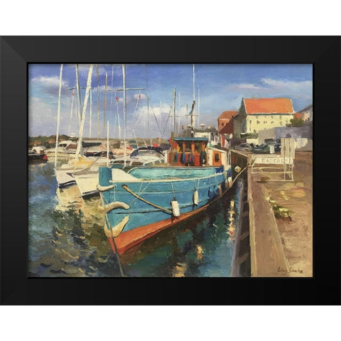 Denmark Harbour - Midderfart Black Modern Wood Framed Art Print by Strube, Ling