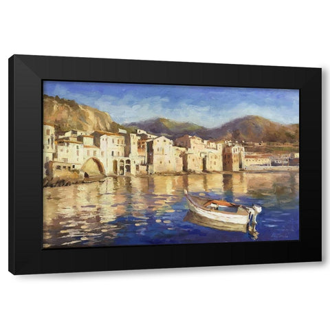 Cefalu, Sicily Black Modern Wood Framed Art Print with Double Matting by Strube, Ling