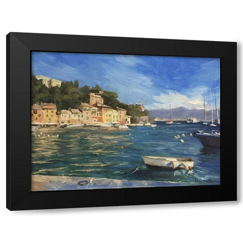Portofino Black Modern Wood Framed Art Print by Strube, Ling
