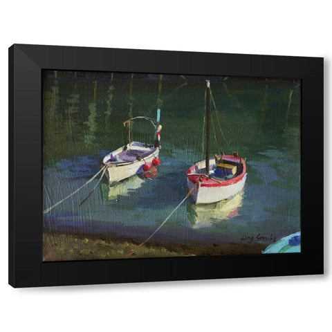 Reflexion Black Modern Wood Framed Art Print with Double Matting by Strube, Ling