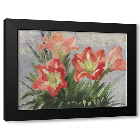 Greetings Black Modern Wood Framed Art Print with Double Matting by Strube, Ling