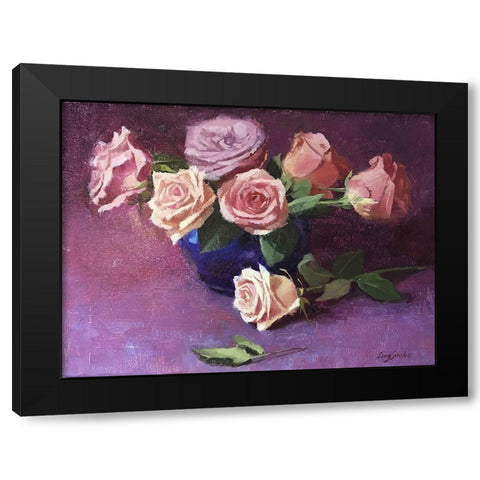 Rose Bouquet II Black Modern Wood Framed Art Print by Strube, Ling