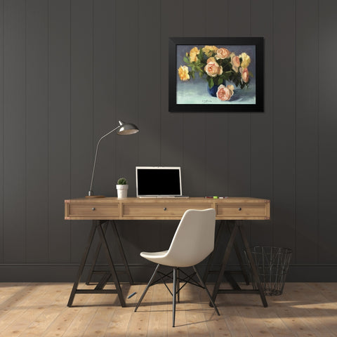 Summer Roses Black Modern Wood Framed Art Print by Strube, Ling