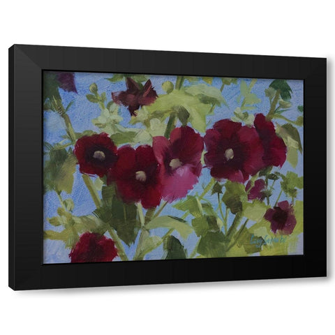 Stock Rose Black Modern Wood Framed Art Print with Double Matting by Strube, Ling