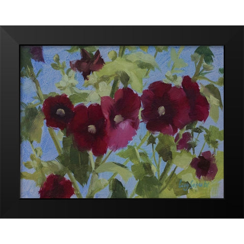 Stock Rose Black Modern Wood Framed Art Print by Strube, Ling