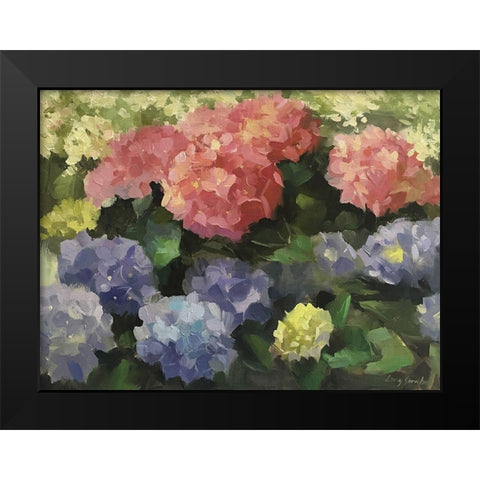 Hydrangeas Black Modern Wood Framed Art Print by Strube, Ling