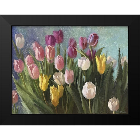 Tulips III Black Modern Wood Framed Art Print by Strube, Ling