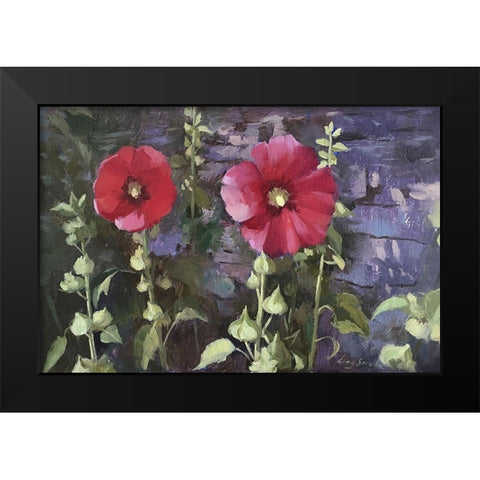 Holy Hock II Black Modern Wood Framed Art Print by Strube, Ling