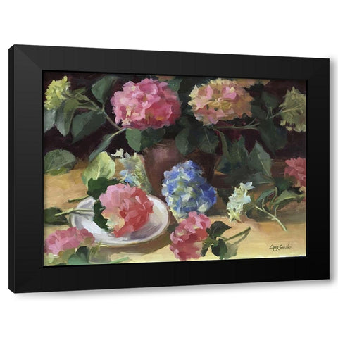 The Hydrangeas Black Modern Wood Framed Art Print by Strube, Ling