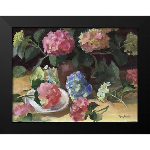 The Hydrangeas Black Modern Wood Framed Art Print by Strube, Ling