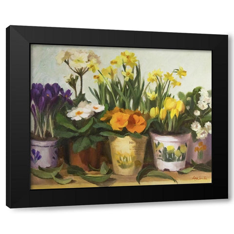 Spring Song Black Modern Wood Framed Art Print by Strube, Ling