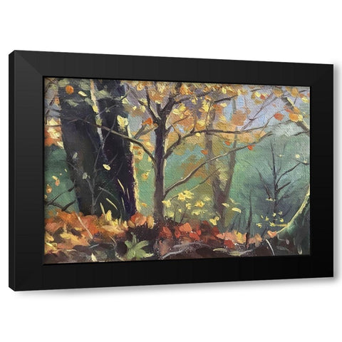 The Golden Light III Black Modern Wood Framed Art Print with Double Matting by Strube, Ling