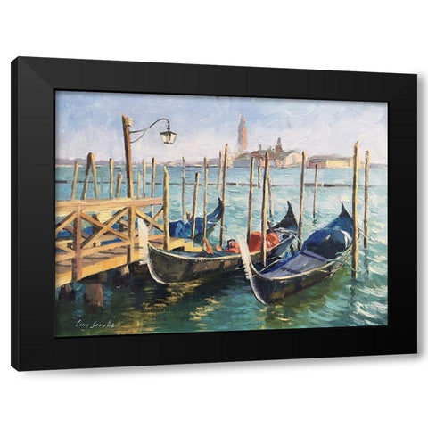 Stroll in Venice III Black Modern Wood Framed Art Print with Double Matting by Strube, Ling
