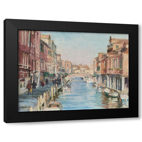 Stroll in Venice IV Black Modern Wood Framed Art Print by Strube, Ling