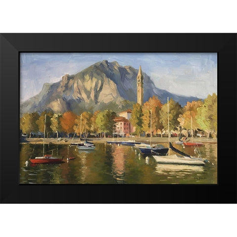 Lecco, Como Lake Black Modern Wood Framed Art Print by Strube, Ling