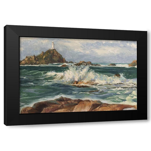 Jersey Island Landscape Black Modern Wood Framed Art Print by Strube, Ling