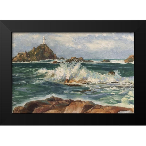 Jersey Island Landscape Black Modern Wood Framed Art Print by Strube, Ling