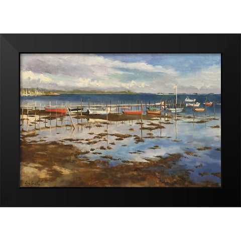 Sunset Glow in Denmark Black Modern Wood Framed Art Print by Strube, Ling