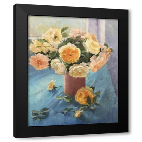 Rose Day Black Modern Wood Framed Art Print by Strube, Ling