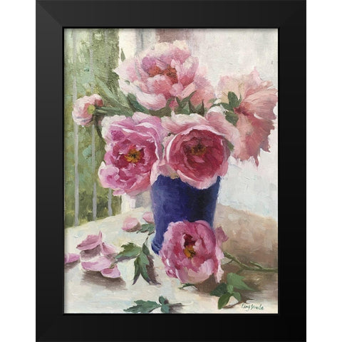 Peony I Black Modern Wood Framed Art Print by Strube, Ling