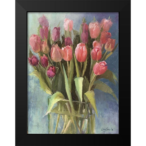 Spring Gift Black Modern Wood Framed Art Print by Strube, Ling
