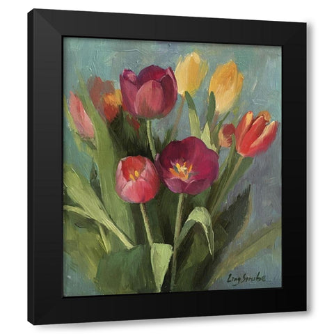 Hallo Spring Black Modern Wood Framed Art Print by Strube, Ling