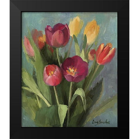 Hallo Spring Black Modern Wood Framed Art Print by Strube, Ling