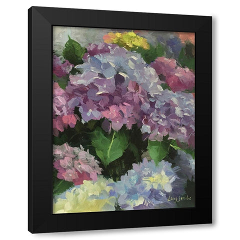 Hydrangea Garden Black Modern Wood Framed Art Print with Double Matting by Strube, Ling