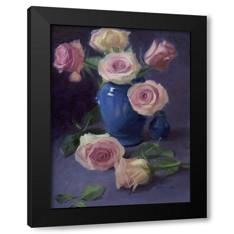 Anmut Black Modern Wood Framed Art Print with Double Matting by Strube, Ling