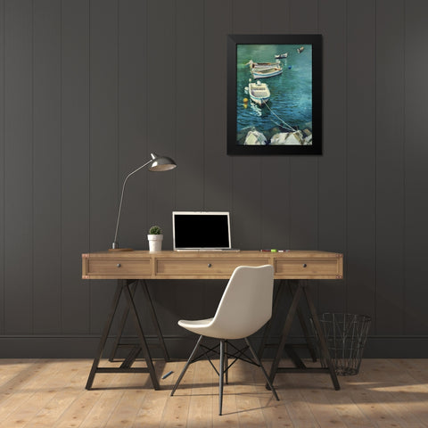 The Boats Black Modern Wood Framed Art Print by Strube, Ling