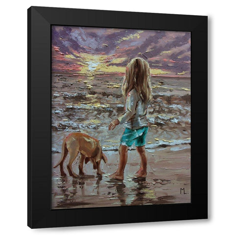 Sunrise Black Modern Wood Framed Art Print with Double Matting by Luniak, Monika