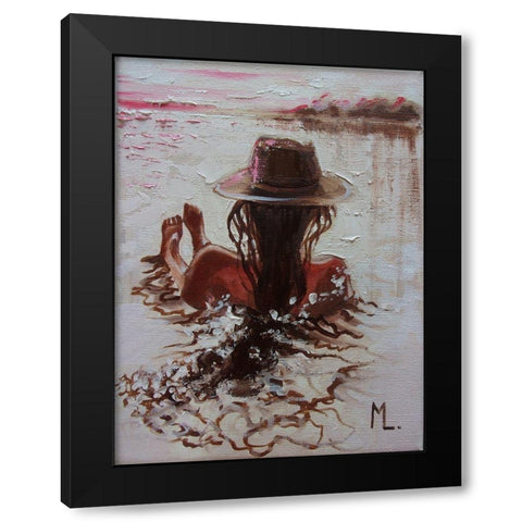 Evening Black Modern Wood Framed Art Print with Double Matting by Luniak, Monika