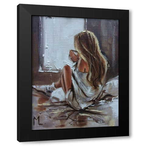 Breakfast Coffee Black Modern Wood Framed Art Print with Double Matting by Luniak, Monika