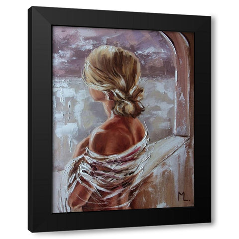 With hope Black Modern Wood Framed Art Print by Luniak, Monika