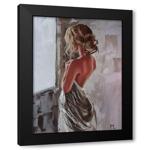 Life Stoties Black Modern Wood Framed Art Print by Luniak, Monika