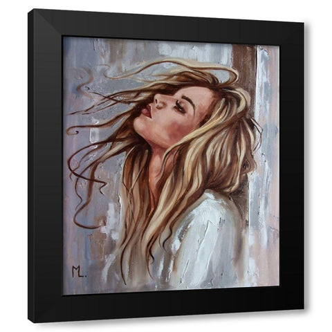 I Miss You Black Modern Wood Framed Art Print by Luniak, Monika