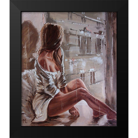 Window Black Modern Wood Framed Art Print by Luniak, Monika