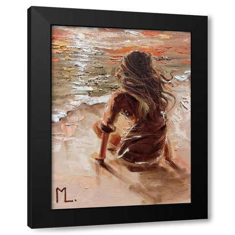 My Place Black Modern Wood Framed Art Print with Double Matting by Luniak, Monika