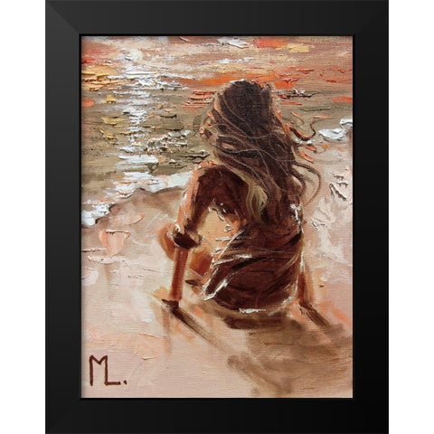 My Place Black Modern Wood Framed Art Print by Luniak, Monika