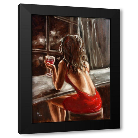 Warm Night Black Modern Wood Framed Art Print with Double Matting by Luniak, Monika