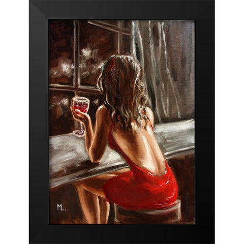 Warm Night Black Modern Wood Framed Art Print by Luniak, Monika