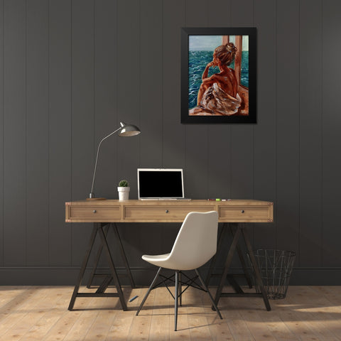 Reflections Black Modern Wood Framed Art Print by Luniak, Monika