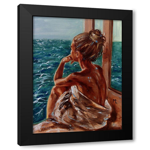 Reflections Black Modern Wood Framed Art Print by Luniak, Monika