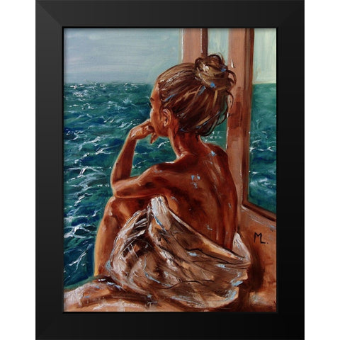 Reflections Black Modern Wood Framed Art Print by Luniak, Monika